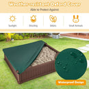 Kids Outdoor Sandbox with Oxford Cover and 4 Corner Seats by LJGDeals