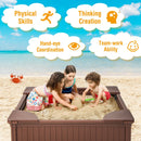 Kids Outdoor Sandbox with Oxford Cover and 4 Corner Seats