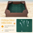 Kids Outdoor Sandbox with Oxford Cover and 4 Corner Seats