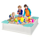 Kids Outdoor Sandbox with Oxford Cover and 4 Corner Seats by LJGDeals