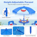 Kids Outdoor Table and Chair Set with 2 Folding Chairs and Height Adjustable Umbrella by LJGDeals