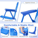 Kids Outdoor Table and Chair Set with 2 Folding Chairs and Height Adjustable Umbrella by DirectDeals