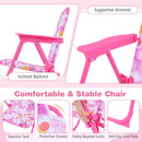 Kids Outdoor Table and Chair Set with 2 Folding Chairs and Height Adjustable Umbrella by DirectDeals