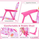 Kids Outdoor Table and Chair Set with 2 Folding Chairs and Height Adjustable Umbrella by LJGDeals
