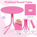 Kids Outdoor Table and Chair Set with 2 Folding Chairs and Height Adjustable Umbrella by LJGDeals