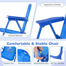 Kids Outdoor Table and Chair Set with 2 Folding Chairs and Height Adjustable Umbrella by LJGDeals
