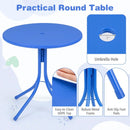 Kids Outdoor Table and Chair Set with 2 Folding Chairs and Height Adjustable Umbrella by LJGDeals