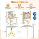 Kids Outdoor Table and Chair Set with 2 Folding Chairs and Height Adjustable Umbrella