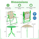 Kids Outdoor Table and Chair Set with 2 Folding Chairs and Height Adjustable Umbrella by LJGDeals