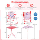 Kids Outdoor Table and Chair Set with 2 Folding Chairs and Height Adjustable Umbrella by LJGDeals