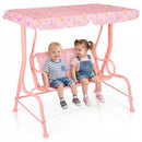 Kids Patio Swing 2-Seater Outdoor Porch Swing Lounge Chair with Adjustable Canopy by DirectDeals