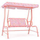 Kids Patio Swing 2-Seater Outdoor Porch Swing Lounge Chair with Adjustable Canopy by DirectDeals