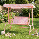 Kids Patio Swing 2-Seater Outdoor Porch Swing Lounge Chair with Adjustable Canopy by LJGDeals