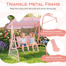 Kids Patio Swing 2-Seater Outdoor Porch Swing Lounge Chair with Adjustable Canopy by LJGDeals