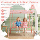 Kids Patio Swing 2-Seater Outdoor Porch Swing Lounge Chair with Adjustable Canopy by LJGDeals