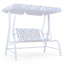 Kids Patio Swing 2-Seater Outdoor Porch Swing Lounge Chair with Adjustable Canopy