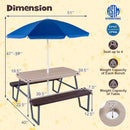 Kids Picnic Table with Benches Seats up to 4 by LJGDeals