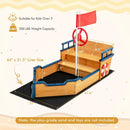 Kids Pirate Boat Wooden Sandbox Children Outdoor Playset by LJGDeals