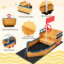 Kids Pirate Boat Wooden Sandbox Children Outdoor Playset by LJGDeals