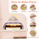 Kids Pizza Food Truck Wooden Pretend Play Snack Cart with Oven-Pink by LJGDeals