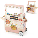 Kids Pizza Food Truck Wooden Pretend Play Snack Cart with Oven-Pink by LJGDeals
