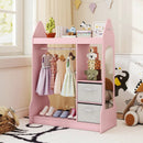 Kids Play Armoire Dresser with Cloth Hanger-Pink by LJGDeals
