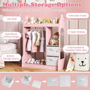 Kids Play Armoire Dresser with Cloth Hanger-Pink by LJGDeals