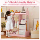 Kids Play Armoire Dresser with Cloth Hanger-Pink by LJGDeals