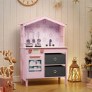 Kids Play Kitchen Children Toy Kitchen Playset with 2 Stoves and Rotation Knobs by LJGDeals