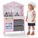 Kids Play Kitchen Children Toy Kitchen Playset with 2 Stoves and Rotation Knobs by LJGDeals