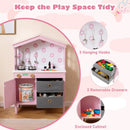 Kids Play Kitchen Children Toy Kitchen Playset with 2 Stoves and Rotation Knobs by LJGDeals