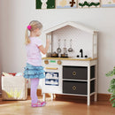 Kids Play Kitchen Children Toy Kitchen Playset with 2 Stoves and Rotation Knobs by LJGDeals