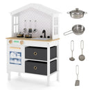 Kids Play Kitchen Children Toy Kitchen Playset with 2 Stoves and Rotation Knobs by LJGDeals
