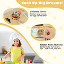 Kids Play Kitchen Children Toy Kitchen Playset with 2 Stoves and Rotation Knobs by LJGDeals