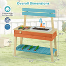 Kids Play Kitchen Set Wooden Kitchen Playset Chef Pretend Mud Kitchen-Blue by LJGDeals
