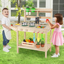 Kids Play Kitchen Set Wooden Kitchen Playset with Stoves for Boys Girls 3+