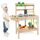 Kids Play Kitchen Set Wooden Kitchen Playset with Stoves for Boys Girls 3+ by LJGDeals
