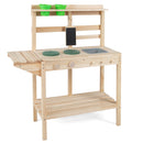 Kids Play Kitchen Set Wooden Kitchen Playset with Stoves for Boys Girls 3+