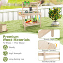 Kids Play Kitchen Set Wooden Kitchen Playset with Stoves for Boys Girls 3+