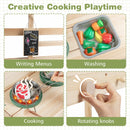 Kids Play Kitchen Set Wooden Kitchen Playset with Stoves for Boys Girls 3+