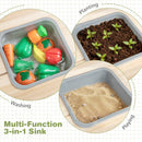 Kids Play Kitchen Set Wooden Kitchen Playset with Stoves for Boys Girls 3+