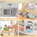 Wooden Pretend Kids Play Kitchen Set with Cooking Accessories