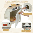 Kids Play Kitchen Wooden Corner Kitchen Playset with Working Faucet and Sink-Beige by LJGDeals