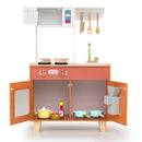 Kids Play Kitchen with Microwave and Rotation Knobs for Girls Boys Aged 3-6