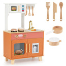 Kids Play Kitchen with Microwave and Rotation Knobs for Girls Boys Aged 3-6