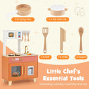 Kids Play Kitchen with Microwave and Rotation Knobs for Girls Boys Aged 3-6