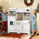 Kids Play Kitchen with Stoves and Faucet for Girls Boys Aged 3-6