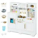 Kids Play Kitchen with Stoves and Faucet for Girls Boys Aged 3-6