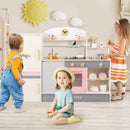 Kids Play Kitchen Set with Realistic Range Hood and Refrigerator by LJGDeals