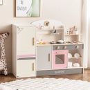 Kids Play Kitchen Set with Realistic Range Hood and Refrigerator by LJGDeals
